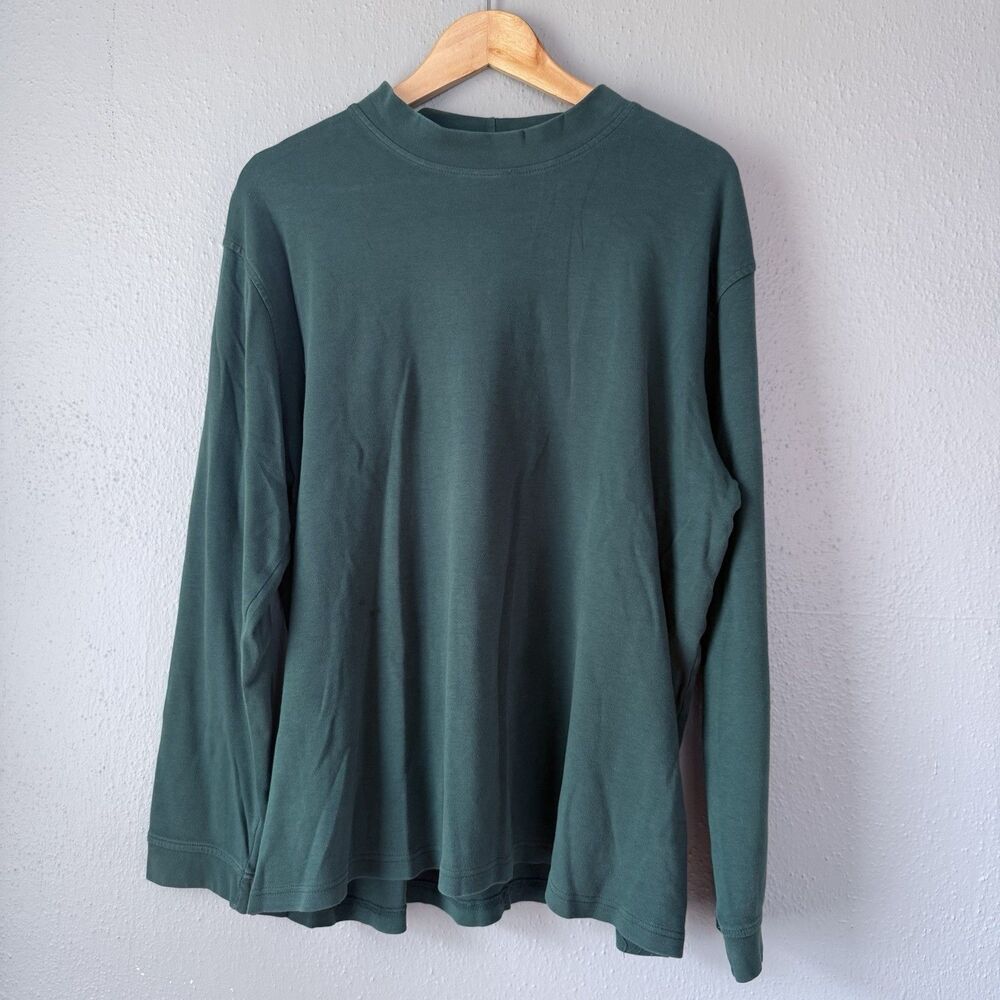 Croft & Barrow T-Shirt Men’s Size XL Mock Neck olive green Long Sleeve Casual